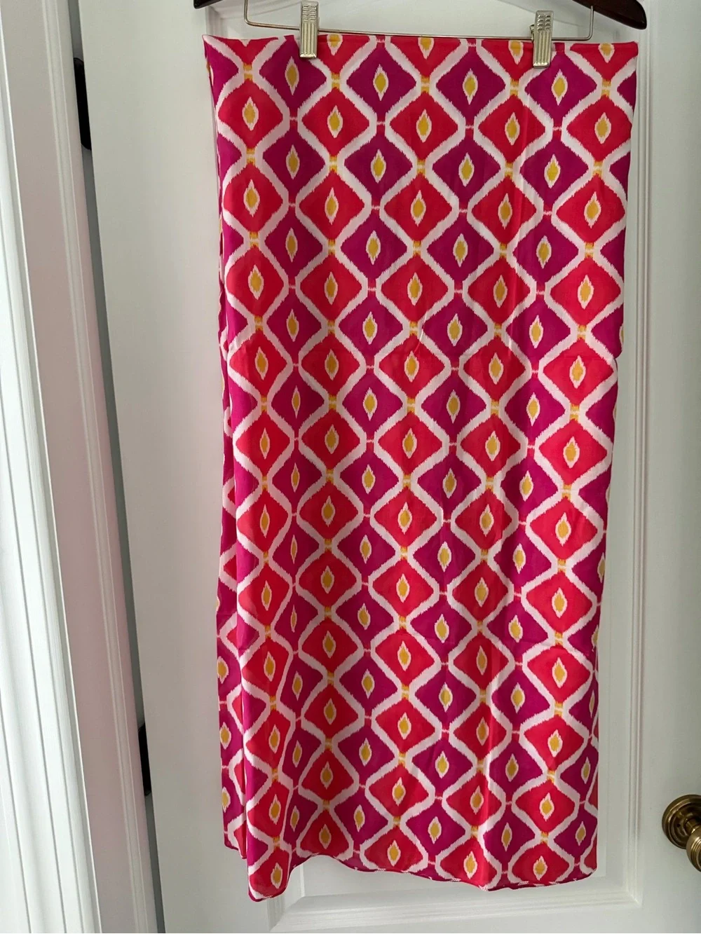 Tory Burch Pink Ikat Cotton Pareo Sarong Beach Wrap Cover Up Scarf 50x60 NWOT